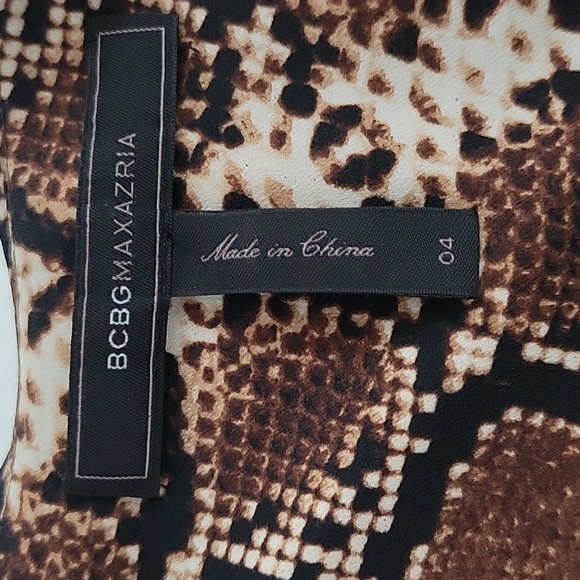 BCBG MaxAzria Kessa Snake Print One Shoulder Long Dress Gown Size 4 - Picture 4 of 8